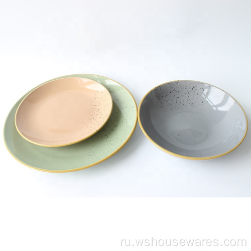 Западный стиль керамическая посуда набор твердых